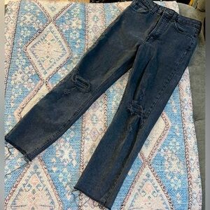 Distressed black jeans